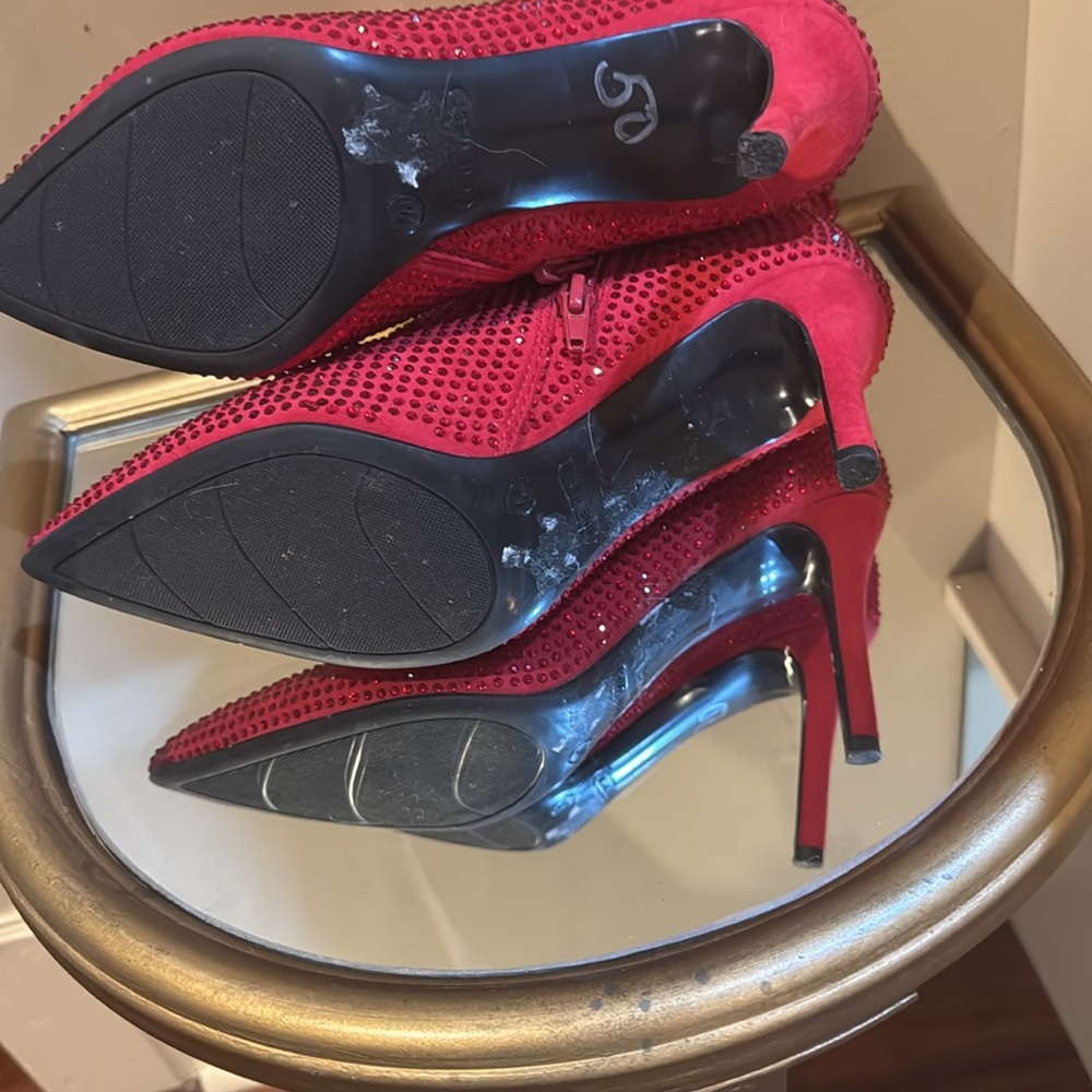 Fabulous, red hot rhinestone boots! - Picture 5 of 6